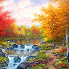 Схема вышивки «осенний пейзаж»