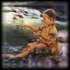 Схема вышивки «Девочка на реке.»