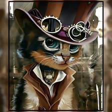 Схема вышивки «Кот в цилиндре.»