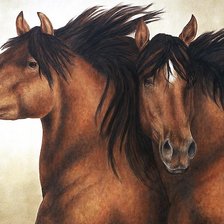 Схема вышивки «кони»