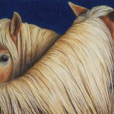 Схема вышивки «кони»