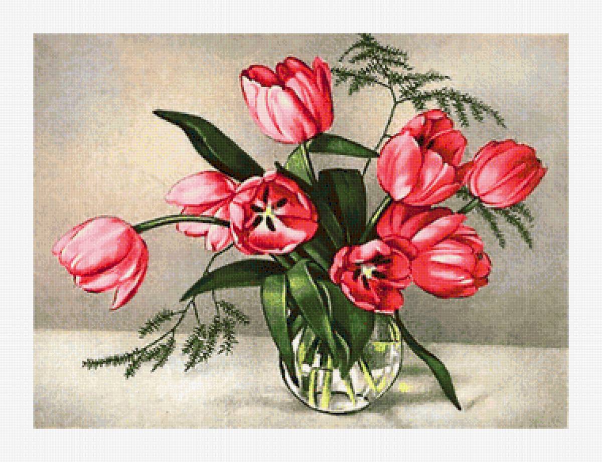 Серия "Букет". Тюльпаны - цветы, флора, букет, тюльпаны - предпросмотр