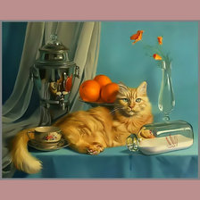 Схема вышивки «Рыжий кот.»