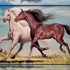 Схема вышивки «Лошади.»