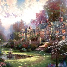 Схема вышивки «ДОМ С ФОНТАНОМ»