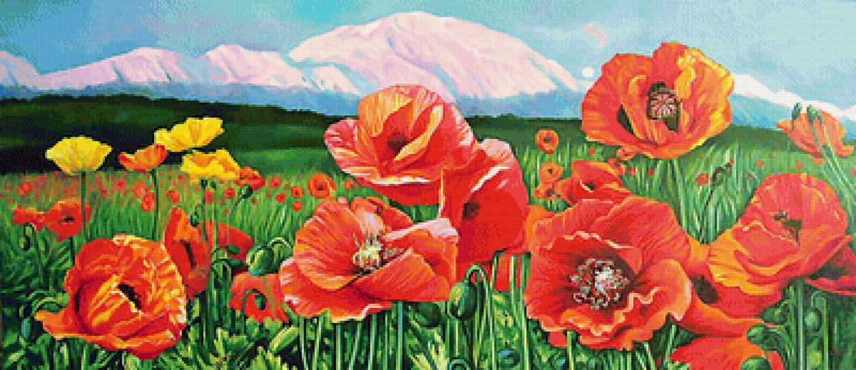 Серия "Маки". Панелька - цветы, флора, маки - предпросмотр