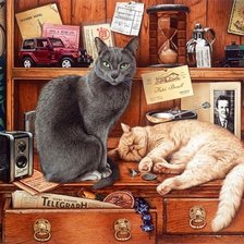 Схема вышивки «кошки»