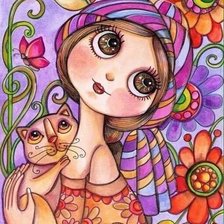 Схема вышивки «Кошка»