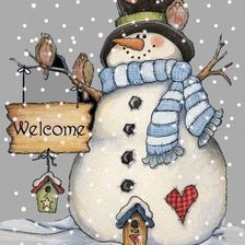 Схема вышивки «снеговик»