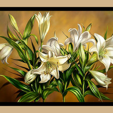 Схема вышивки «Белые лилии.»