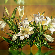 Схема вышивки «Белые лилии2.»