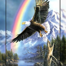 Схема вышивки «Орёл и радуга.»