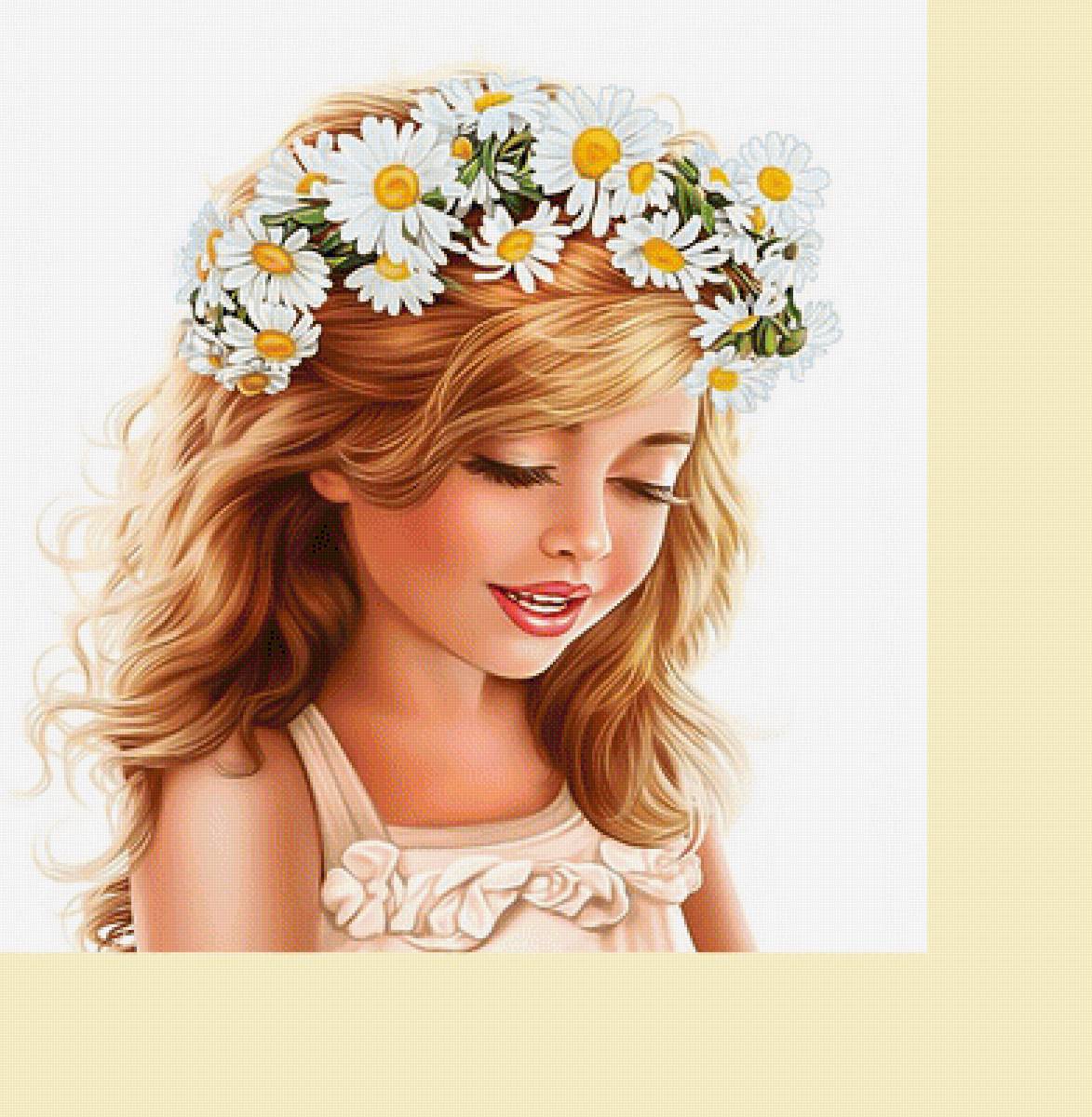 Серия "Детвора со двора" - венок, детская, ромашки, девочка - предпросмотр