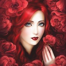 Схема вышивки «Девушка»