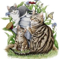 Схема вышивки «кошки»