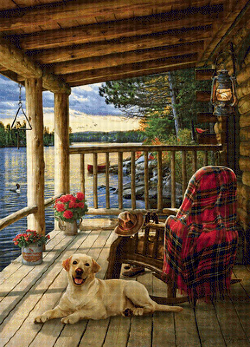 Cabin Porch. - scenarys.animals. - предпросмотр