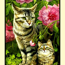 Кошечка и котёнок.