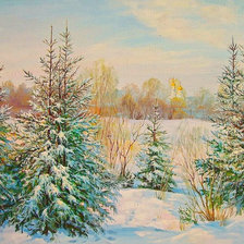 Схема вышивки «Зимний пейзаж»