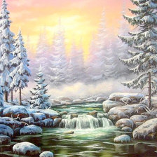 Схема вышивки «Зимний пейзаж»