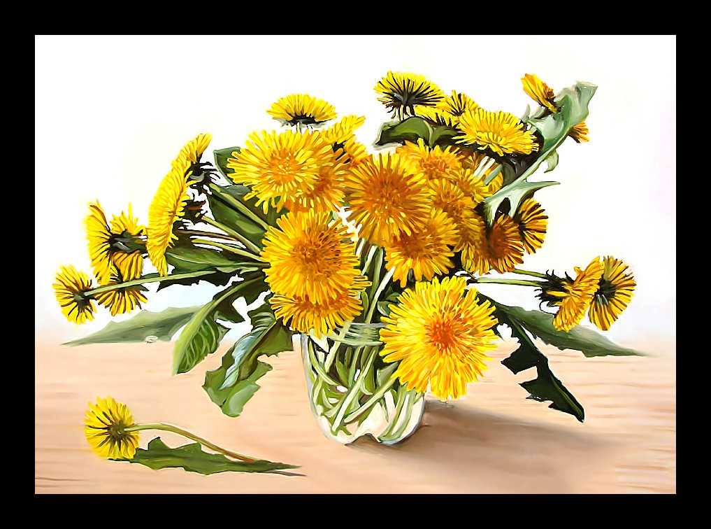 Серия "Букет". Одуванчики - цветы, одуванчики, флора, букет - оригинал