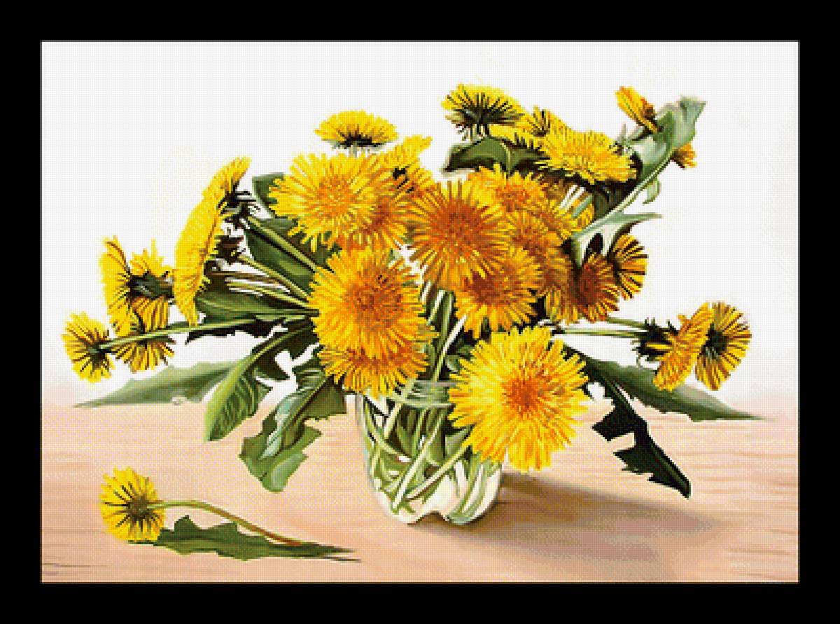 Серия "Букет". Одуванчики - одуванчики, флора, букет, цветы - предпросмотр
