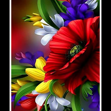 Схема вышивки «Яркий букет.»