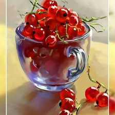 Схема вышивки «Чашечка красной смородины.»