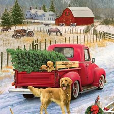 Схема вышивки «Red Truck Farm.»