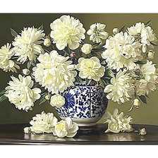 Схема вышивки «Серия "Букет". Пионы»