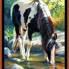 Схема вышивки «Конь на водопое.»