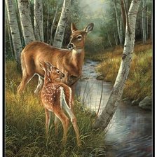 Схема вышивки «v lese pri potoku»