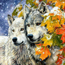 Схема вышивки «Снежные волки»