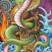 Схема вышивки «змея»