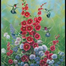 Схема вышивки «kvety,vtáci»