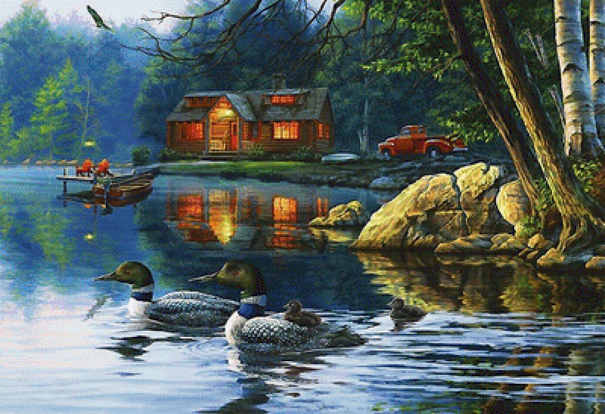 УТКИ НА ОЗЕРЕ - предпросмотр