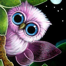 Схема вышивки «Розовая совушка.»