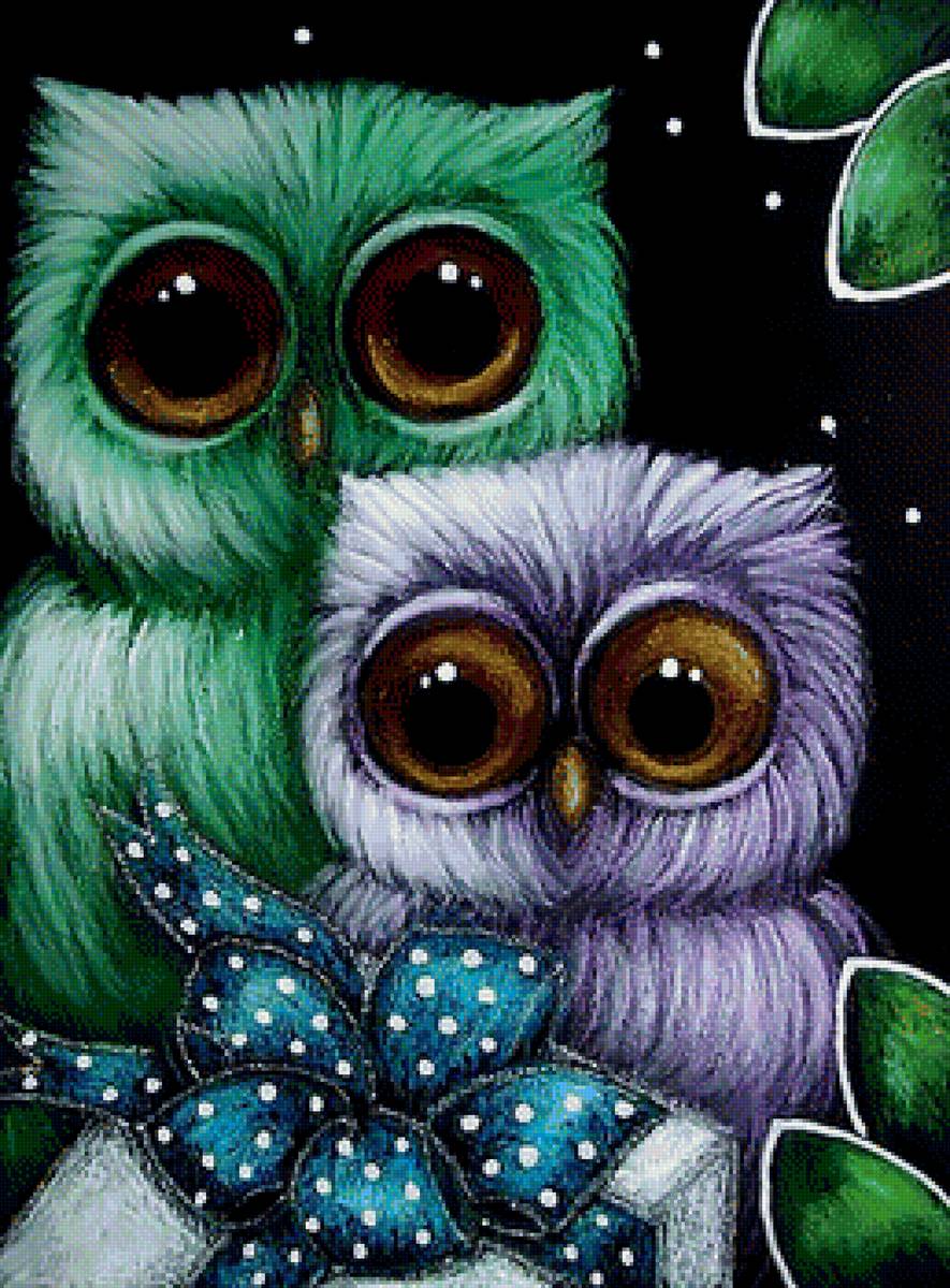 Сова и совёнок. - детская., совы - предпросмотр