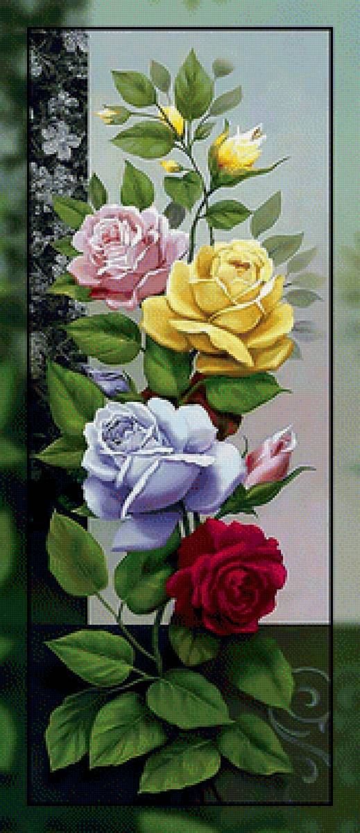 Панелька " Розы". - розы., цветы - предпросмотр
