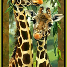 Схема вышивки «Жирафики из Африки.))»