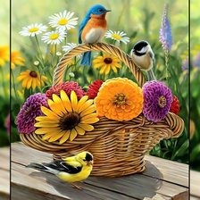 Схема вышивки «Птички.»