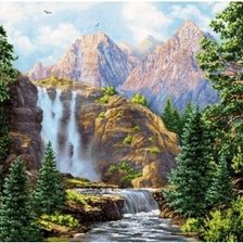 Схема вышивки «водопад»