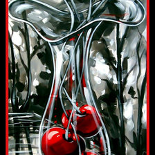 Схема вышивки «Вишня и ромашка.»