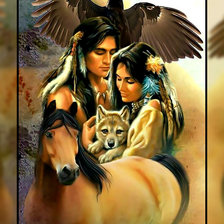 Схема вышивки «Индейцы.»