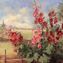 Схема вышивки «Flower Still Life with Landscape.»