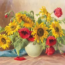 Схема вышивки «ПОДСОЛНУХИ»