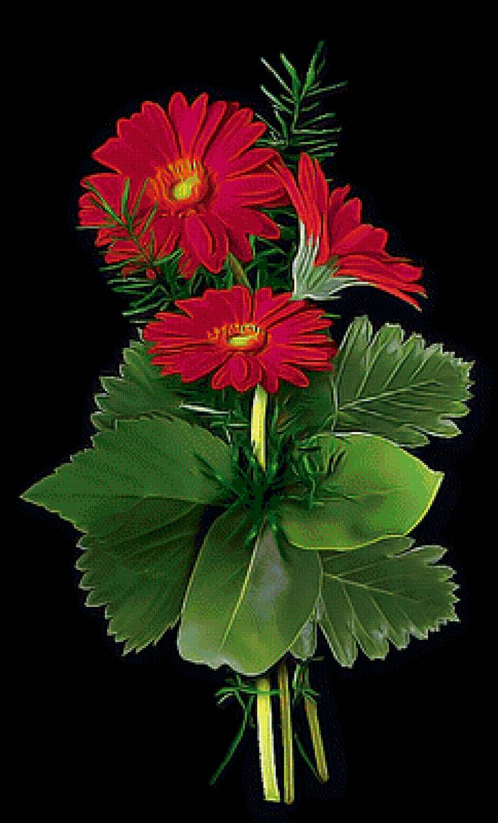 Букетик. - цветы, букет, гербера. - предпросмотр