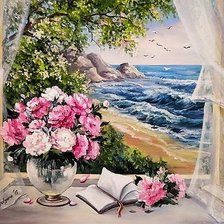 Схема вышивки «утро на море»