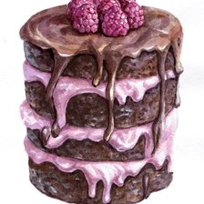 Схема вышивки «ТОРТ МАЛИНОВЫЙ ШОКОЛАД»