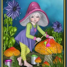 Схема вышивки «МУХОМОРЧИК С ГРИБАМИ»