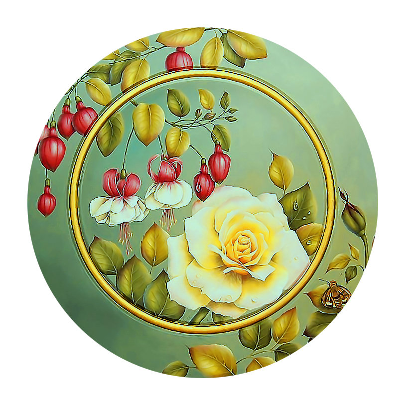 Серия "Розы". - фуксии, цветы, розы, флора - оригинал